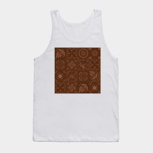 Mexican Brown Talavera Tile Pattern by Akbaly Tank Top